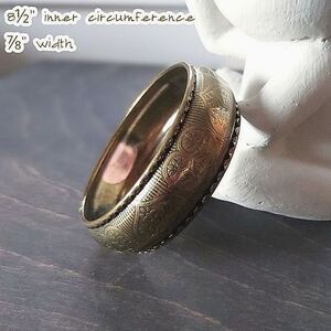 Vtg brass plated patterned rounded bangle